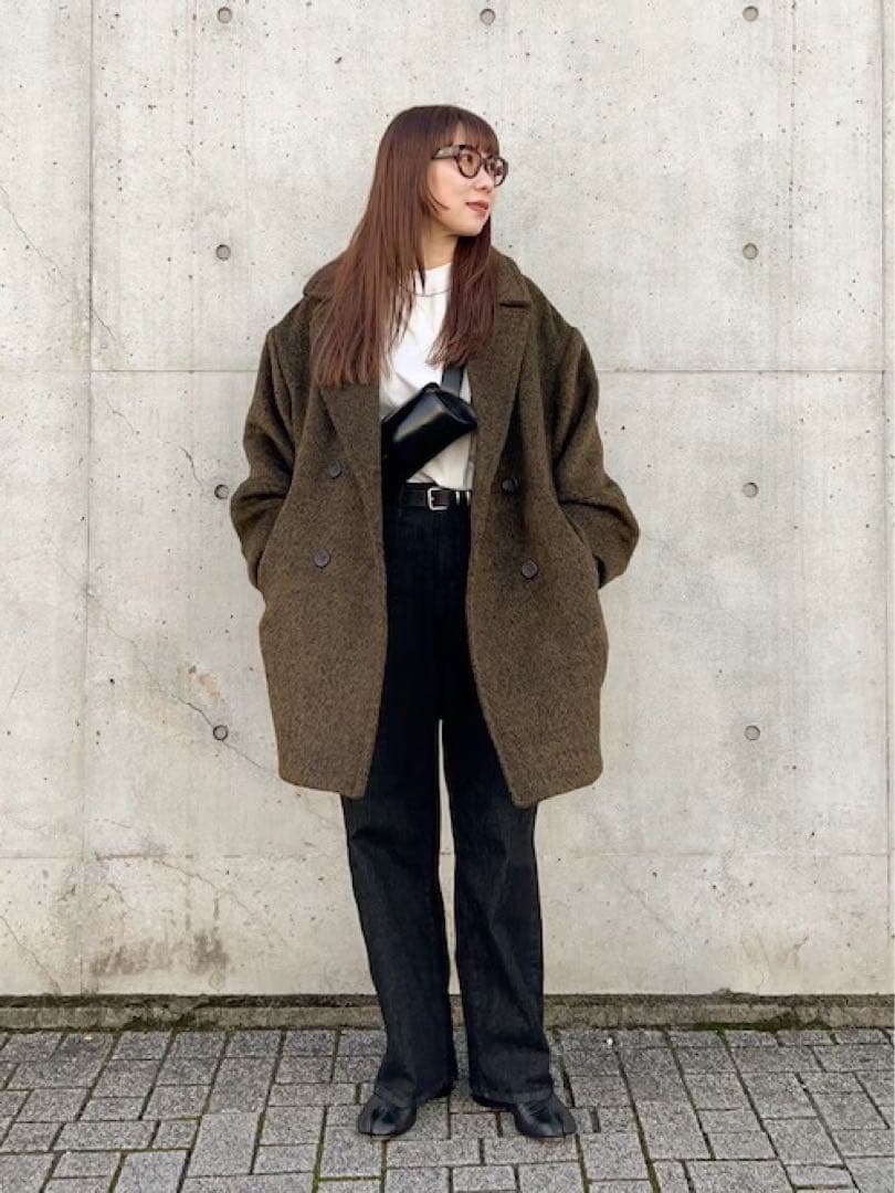 Happy JohnウールブレンドシャギーコクーンPコート