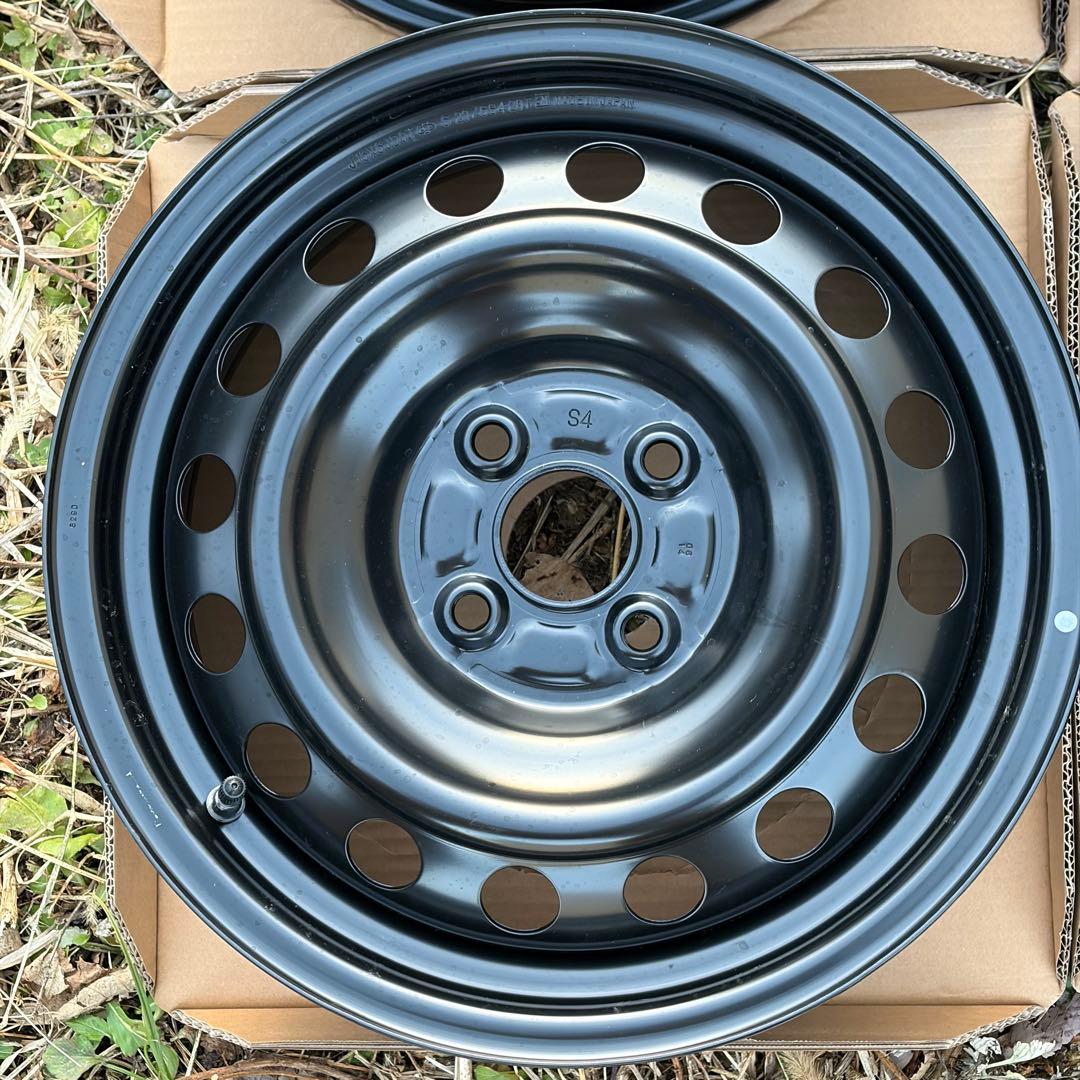 新車外し 15インチ 6J ハブ径54mm スチールホイール 4個セット