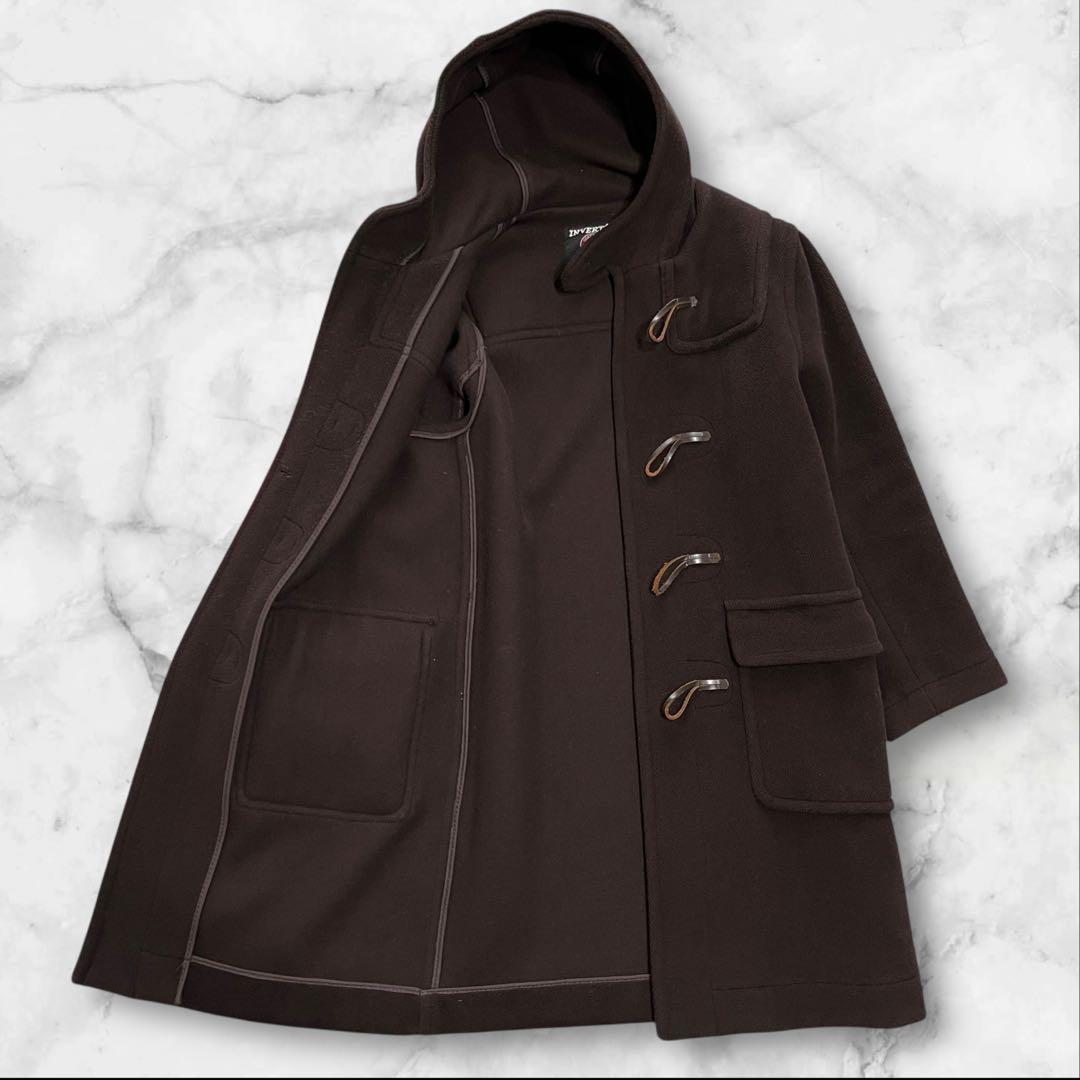 美品 インバーディア ダッフルコート 36 ブラウン ヘリンボーン マラリウス