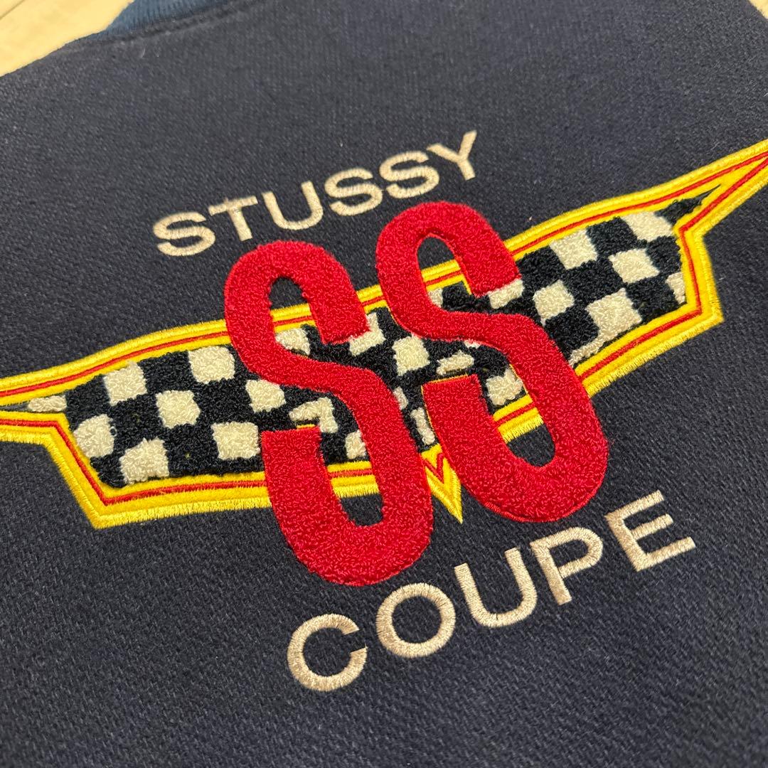 STUSSY スタジャン ネイビー/アイボリー
