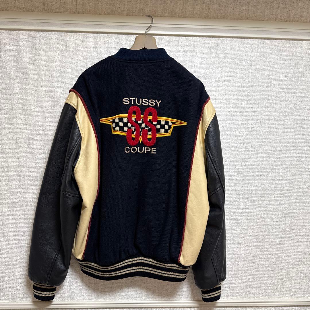 STUSSY スタジャン ネイビー/アイボリー