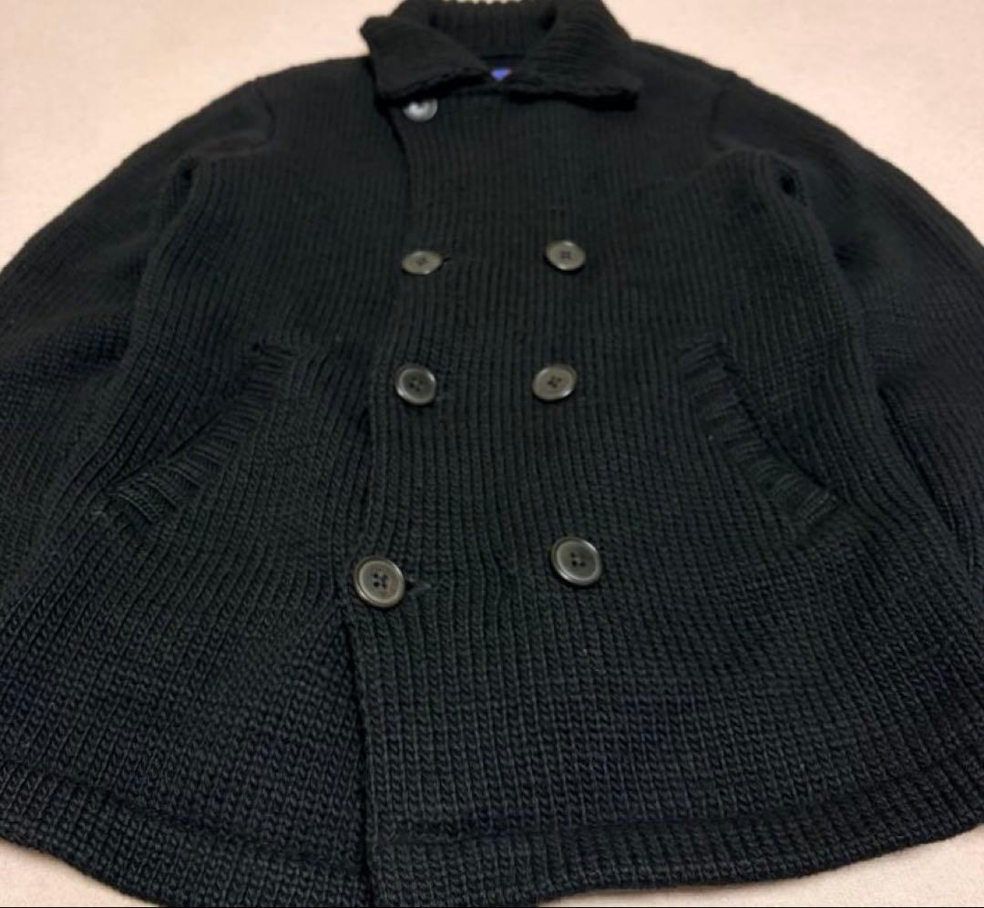 90s BLUE BLUE 極厚 Hand-knit Wool Peacoat
