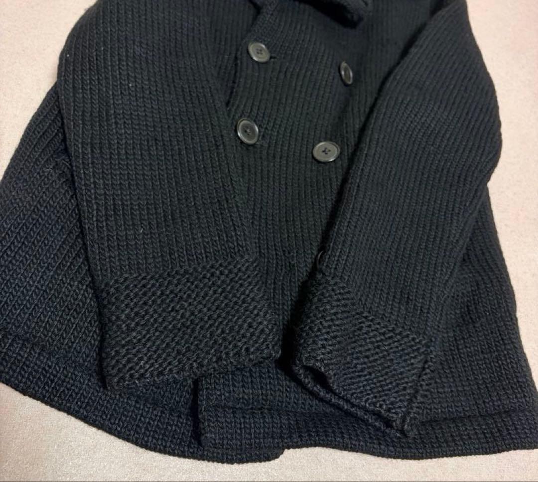 90s BLUE BLUE 極厚 Hand-knit Wool Peacoat