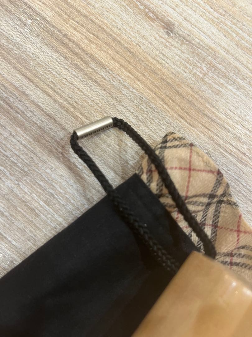 BURBERRY 折りたたみ傘 ブラック フリルチェック柄