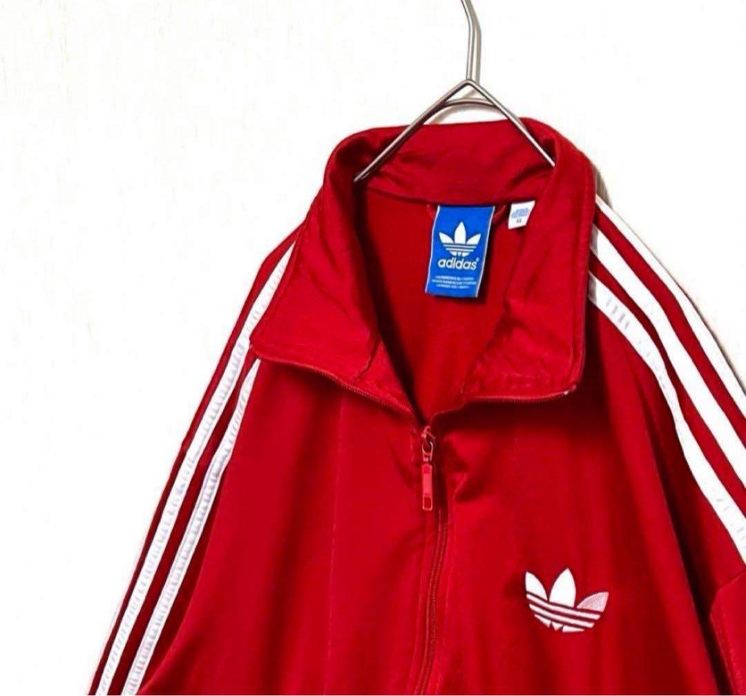 【ビッグサイズ‼️】adidasファイヤーバードトラックジャケット L 赤白 古着