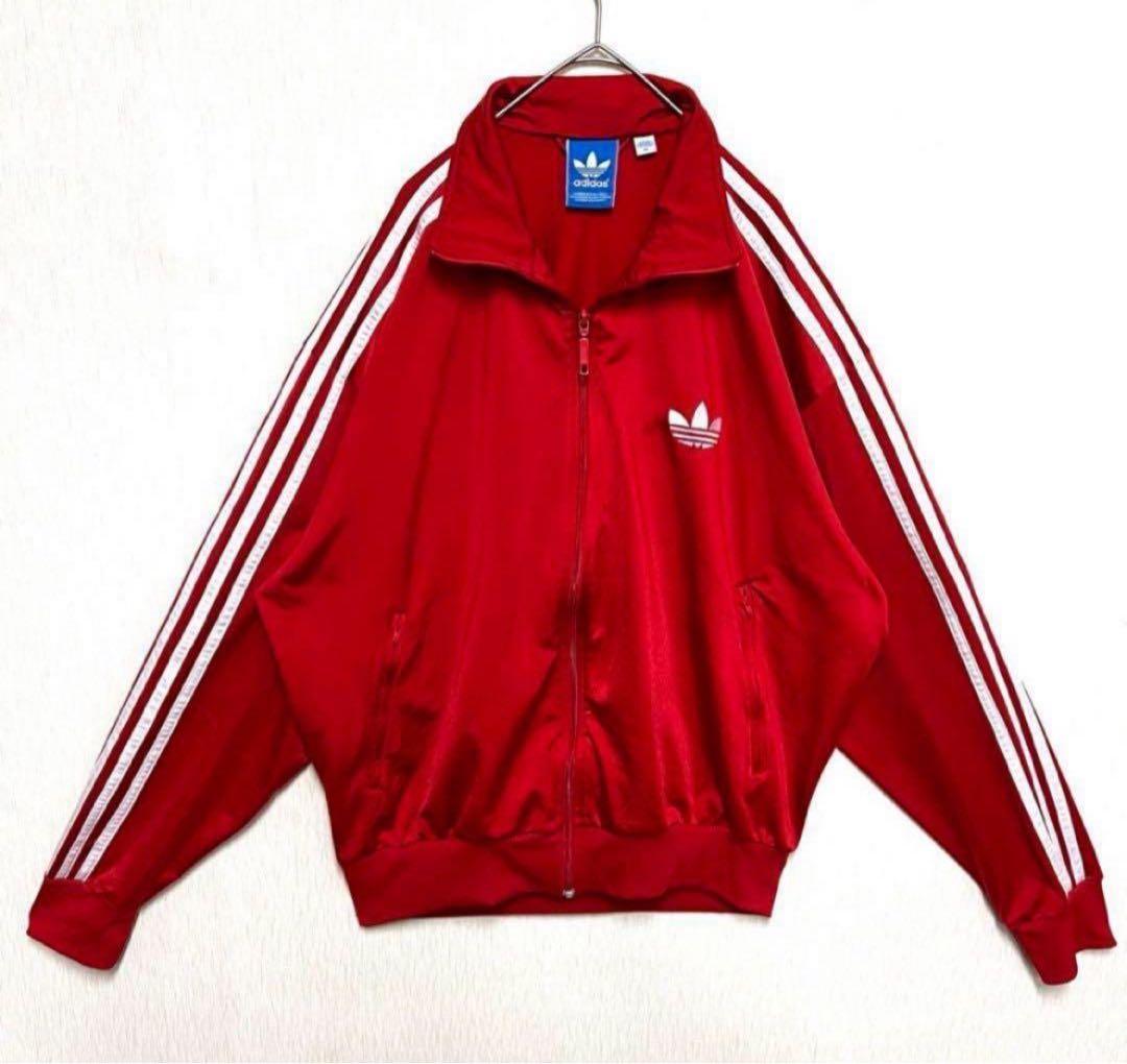 【ビッグサイズ‼️】adidasファイヤーバードトラックジャケット L 赤白 古着