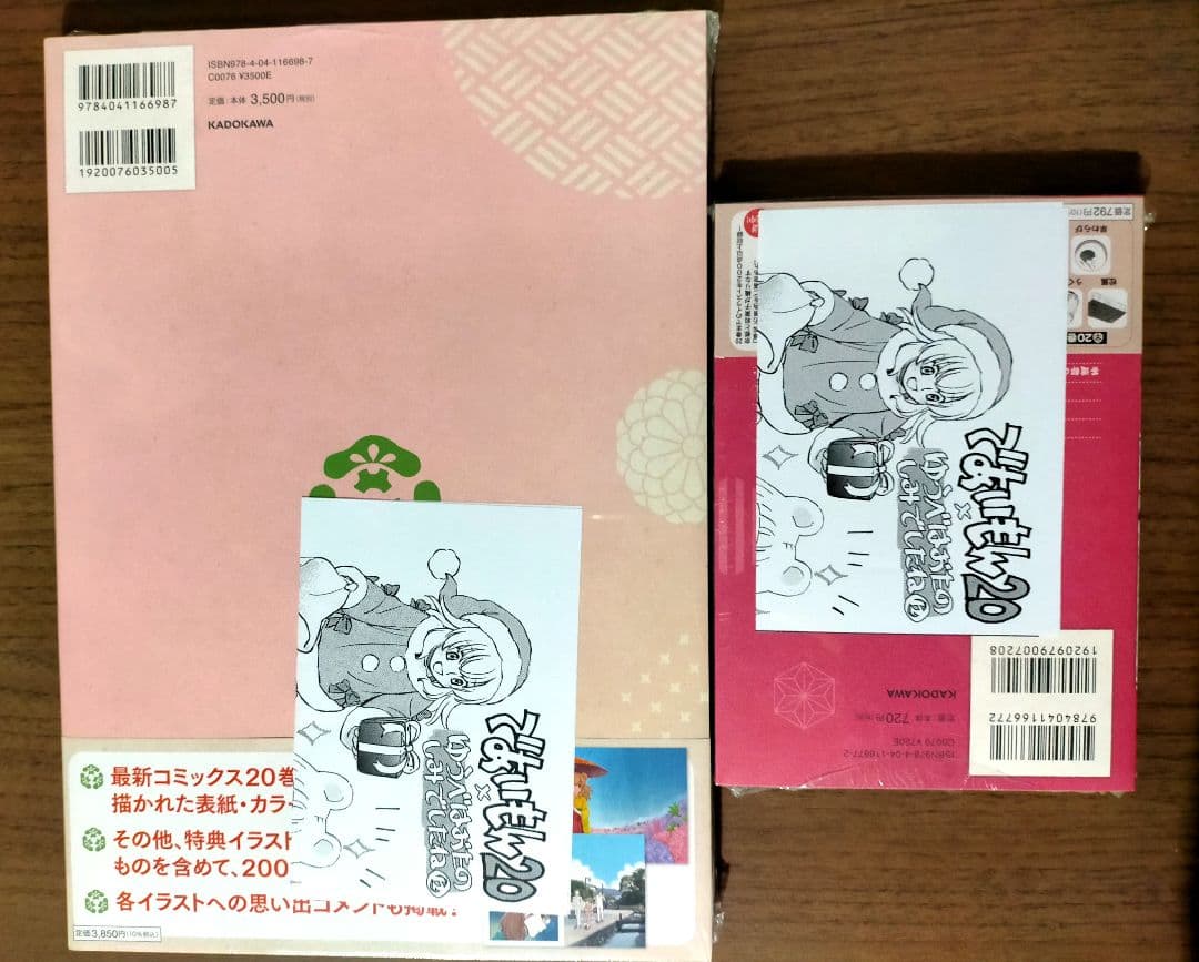 直筆イラスト入りサイン本　であいもん 20 画集 彩　2冊セット