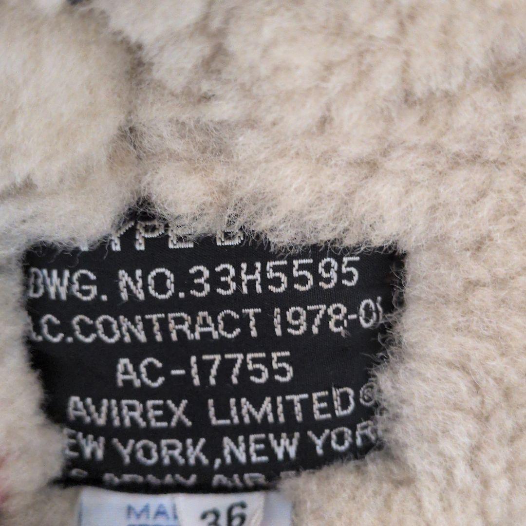レザー シアリング ミリタリージャケット B3 ムートン アメカジ AVIREX