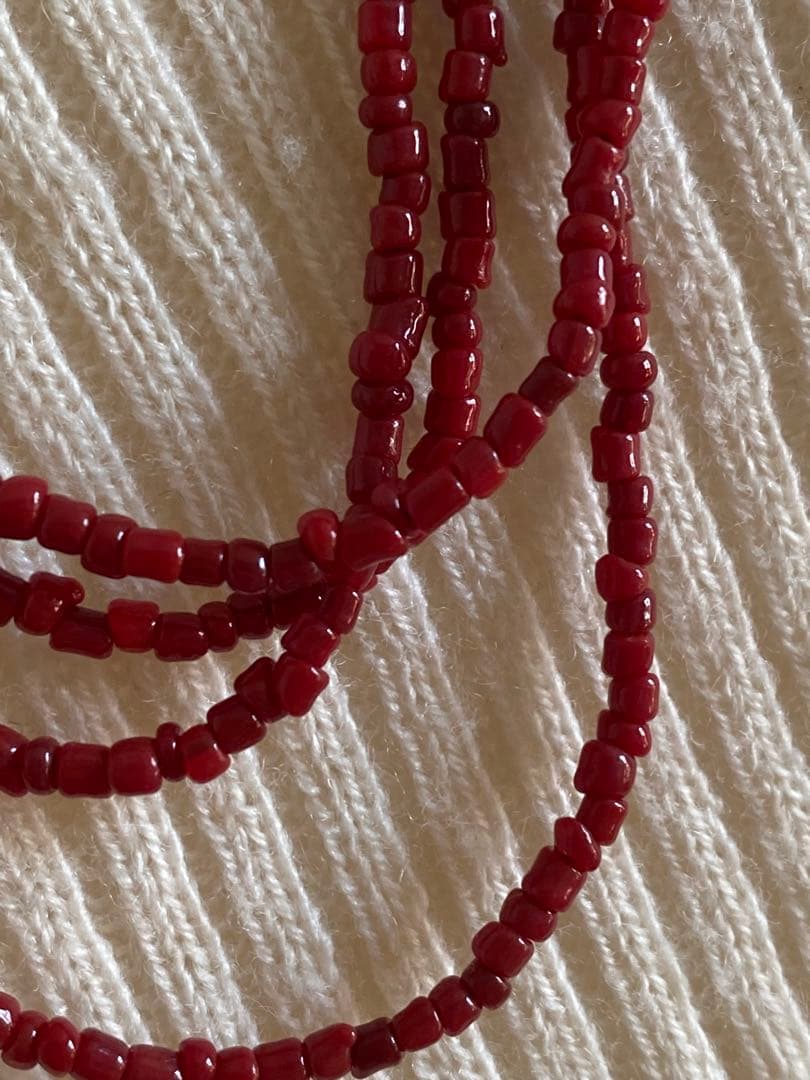 赤珊瑚　血赤珊瑚　ロングネックレス
