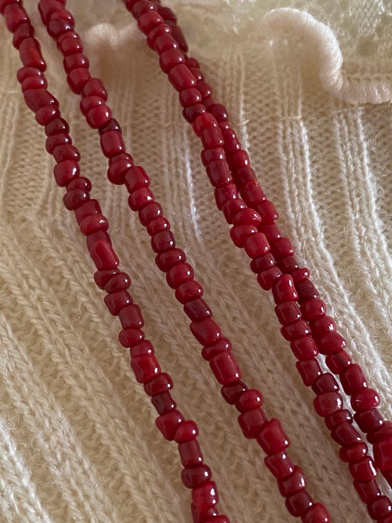 赤珊瑚　血赤珊瑚　ロングネックレス