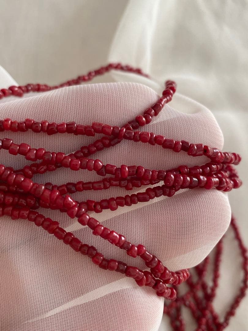 赤珊瑚　血赤珊瑚　ロングネックレス