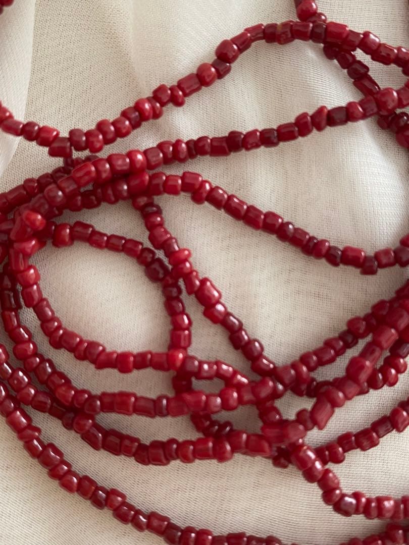 赤珊瑚　血赤珊瑚　ロングネックレス