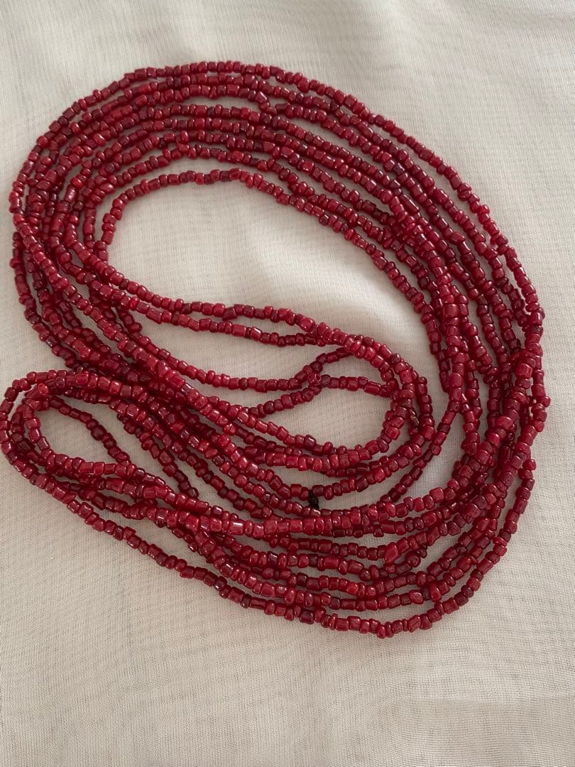 赤珊瑚　血赤珊瑚　ロングネックレス