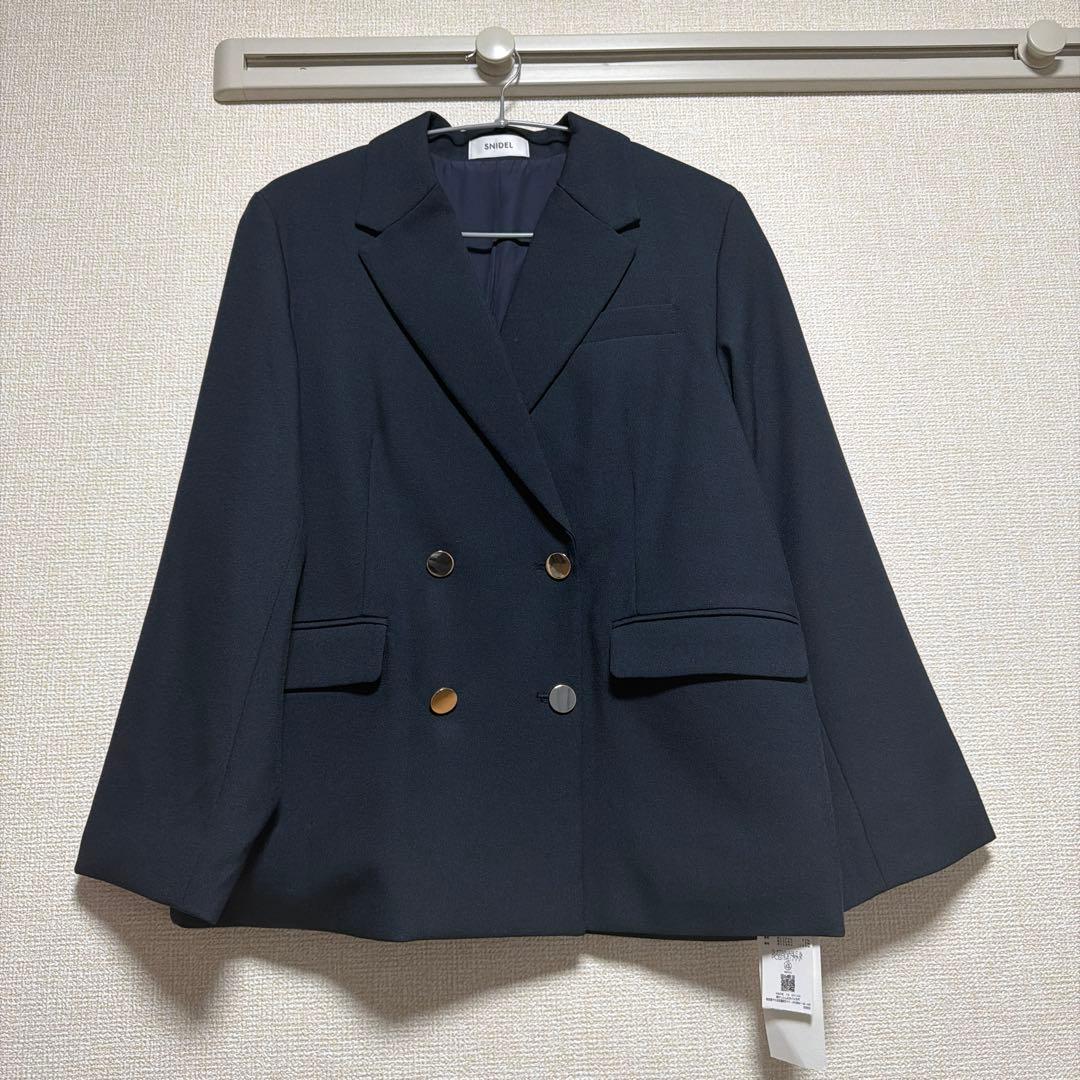 新品SNIDEL メタルボタンテーラードジャケット ネイビー
