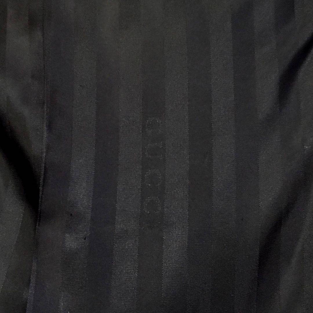 美品 L グッチ シルク ウール スカートスーツ 黒 イタリア製 40 肩パッド