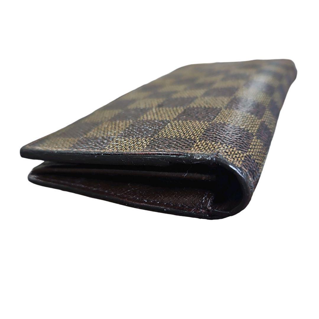 【美品】ルイヴィトン ダミエ ポルトフォイユ ブラザ ブラウン 長財布 2つ折り