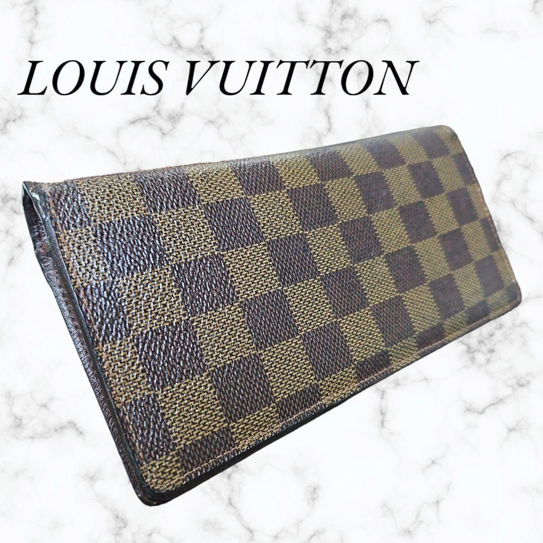【美品】ルイヴィトン ダミエ ポルトフォイユ ブラザ ブラウン 長財布 2つ折り