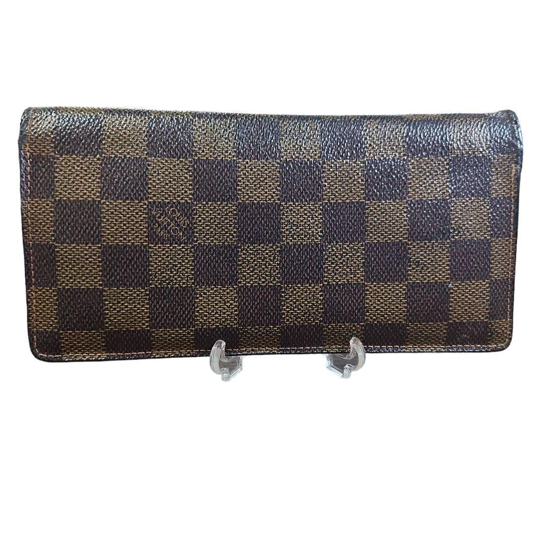 【美品】ルイヴィトン ダミエ ポルトフォイユ ブラザ ブラウン 長財布 2つ折り