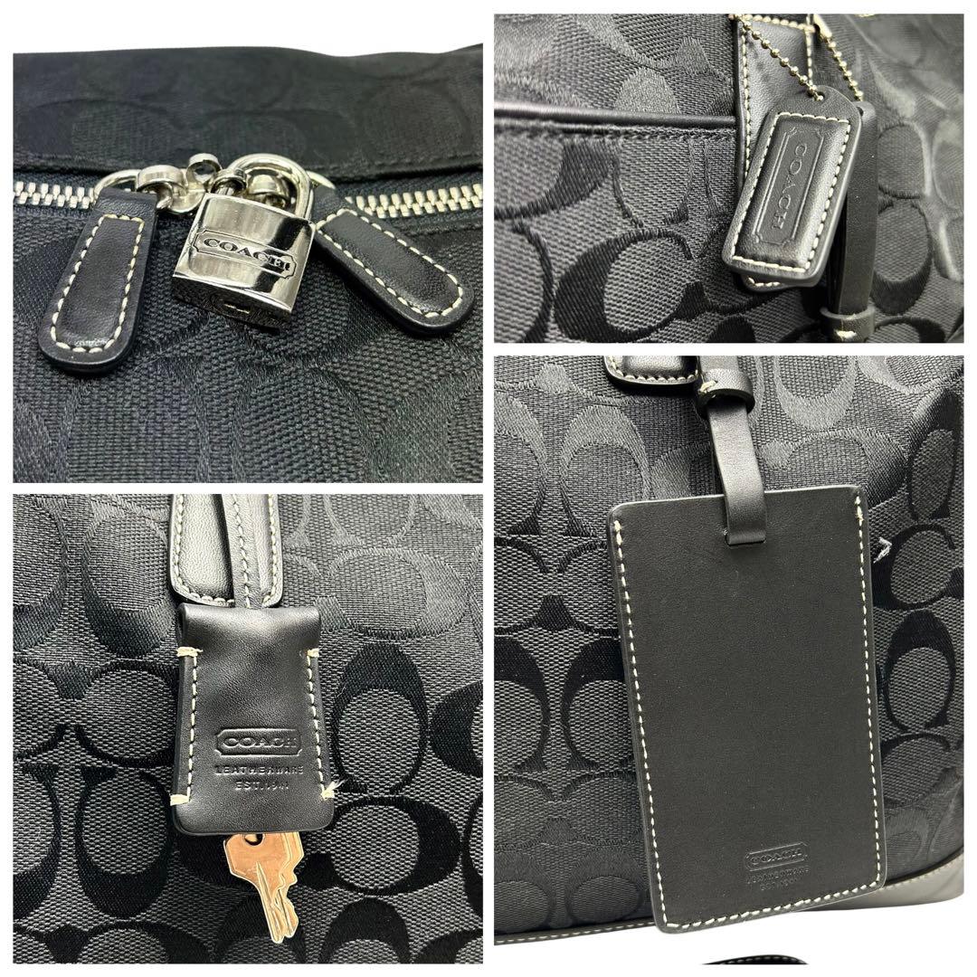 美品 COACH コーチ　ボストンバッグ　シグネチャー　2way 大容量　黒