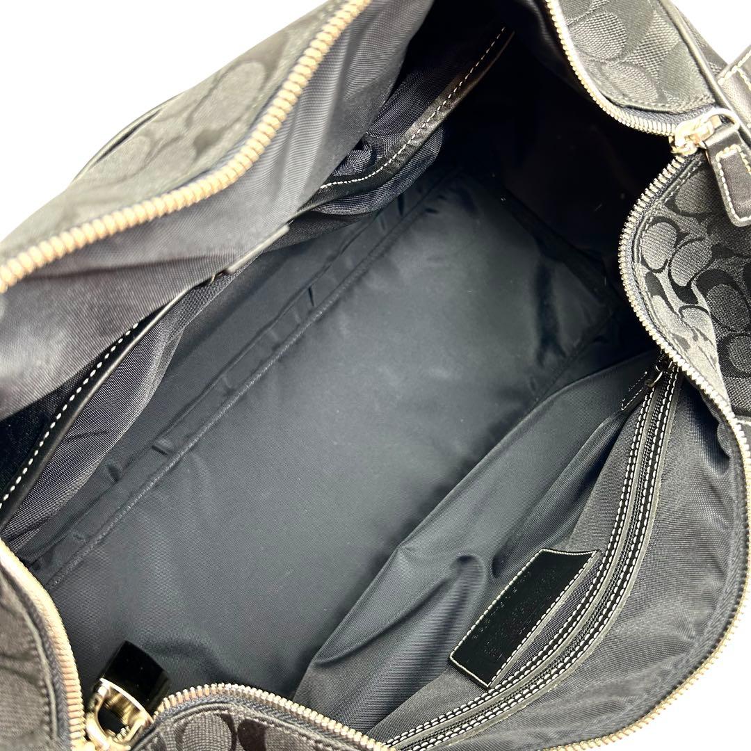 美品 COACH コーチ　ボストンバッグ　シグネチャー　2way 大容量　黒