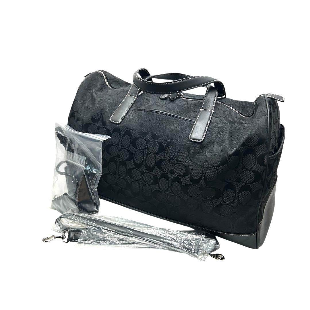 美品 COACH コーチ　ボストンバッグ　シグネチャー　2way 大容量　黒