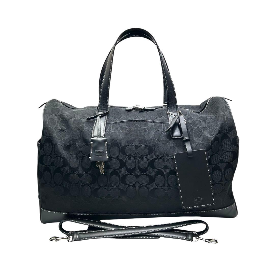 美品 COACH コーチ　ボストンバッグ　シグネチャー　2way 大容量　黒