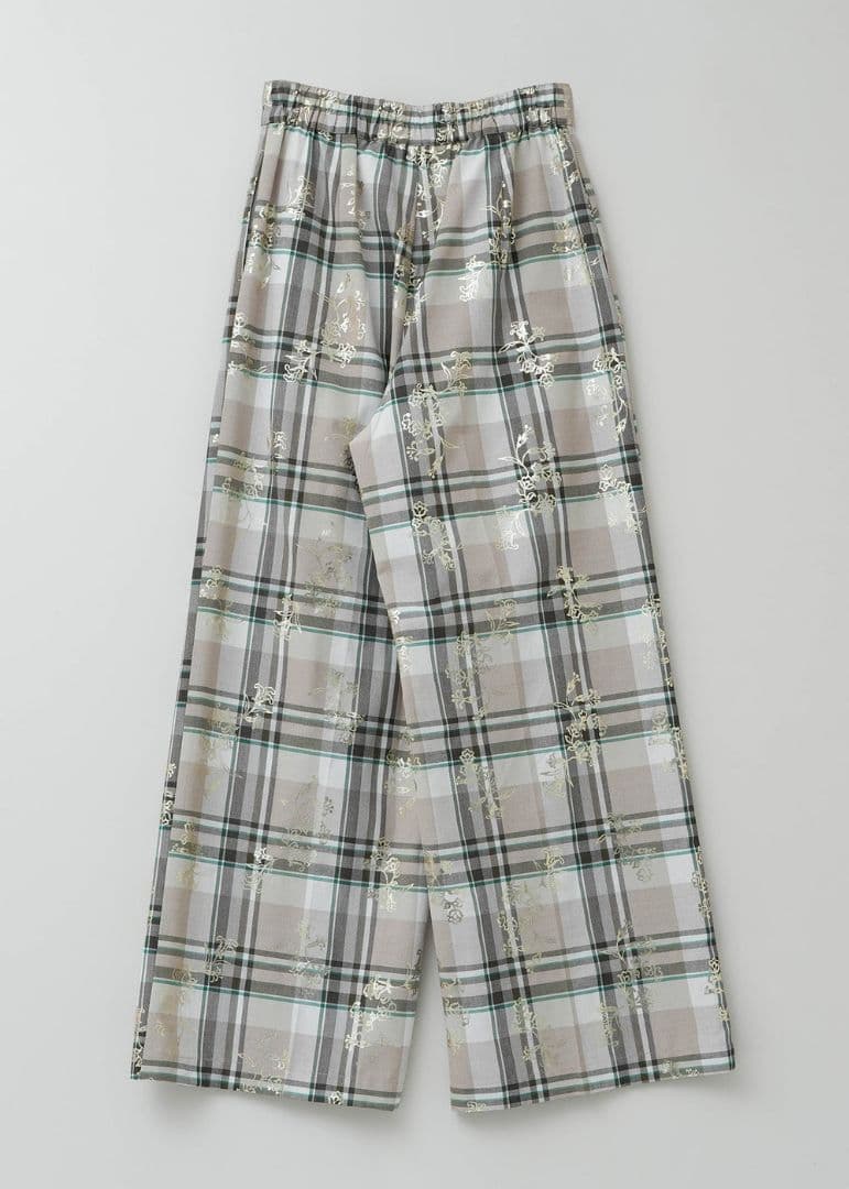 m ヌキテパ　現行モデル Check Foil Print Pants