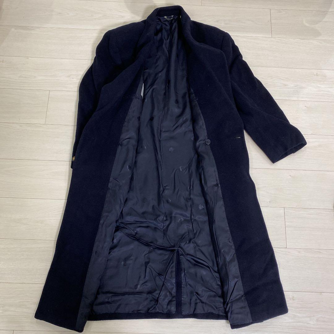 GIANNI VERSACE ヴェルサーチ ロングコート 紺 イタリア製 ha