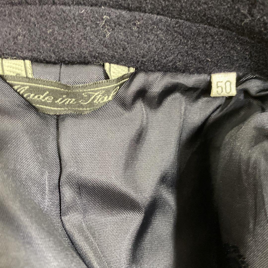 GIANNI VERSACE ヴェルサーチ ロングコート 紺 イタリア製 ha