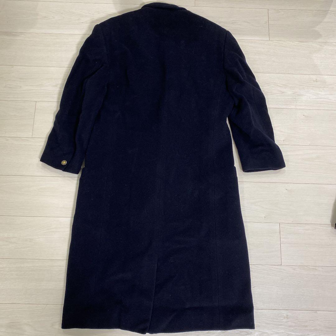 GIANNI VERSACE ヴェルサーチ ロングコート 紺 イタリア製 ha