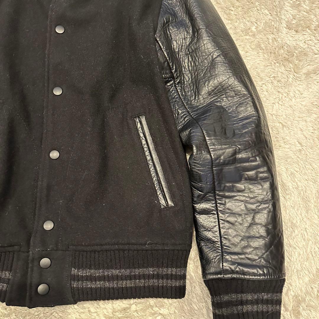 ビームス　スタジャン　袖レザー　メンズ　サイズM 切替　牛革　本革　ドンキー