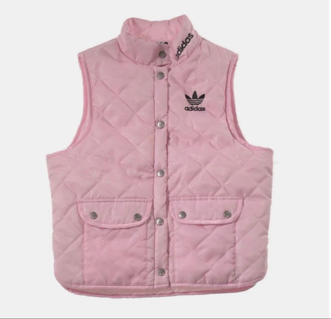 adidas ピンク　キルティング　ベスト　ダウン　ジャケット　アウター