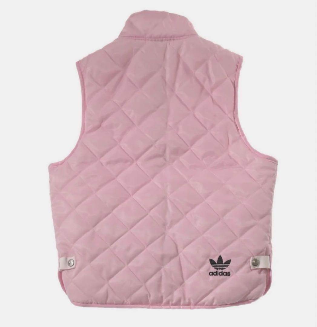adidas ピンク　キルティング　ベスト　ダウン　ジャケット　アウター