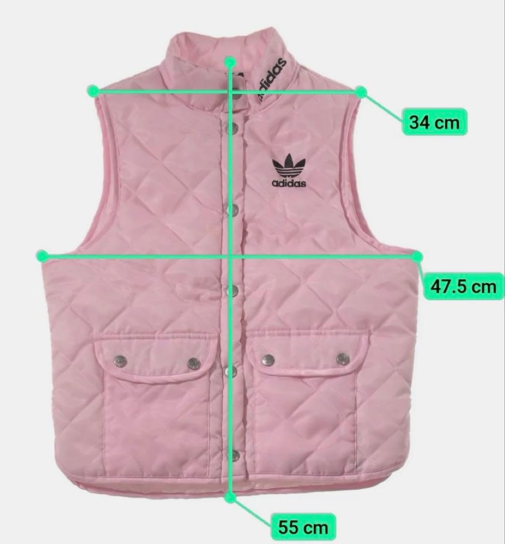 adidas ピンク　キルティング　ベスト　ダウン　ジャケット　アウター