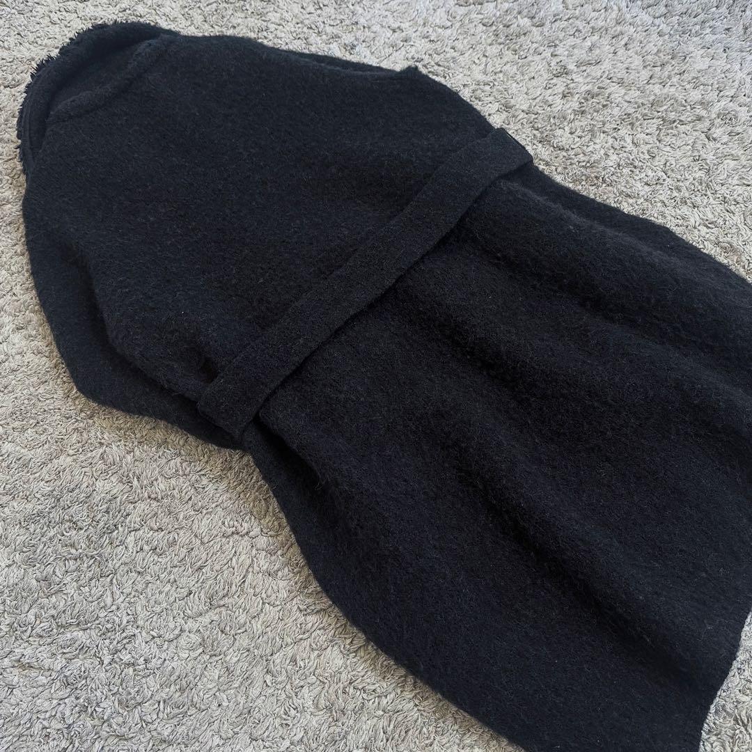 【異素材mix／コットンボア× 縮絨ウールニット】45rpm／ベルテッドコート