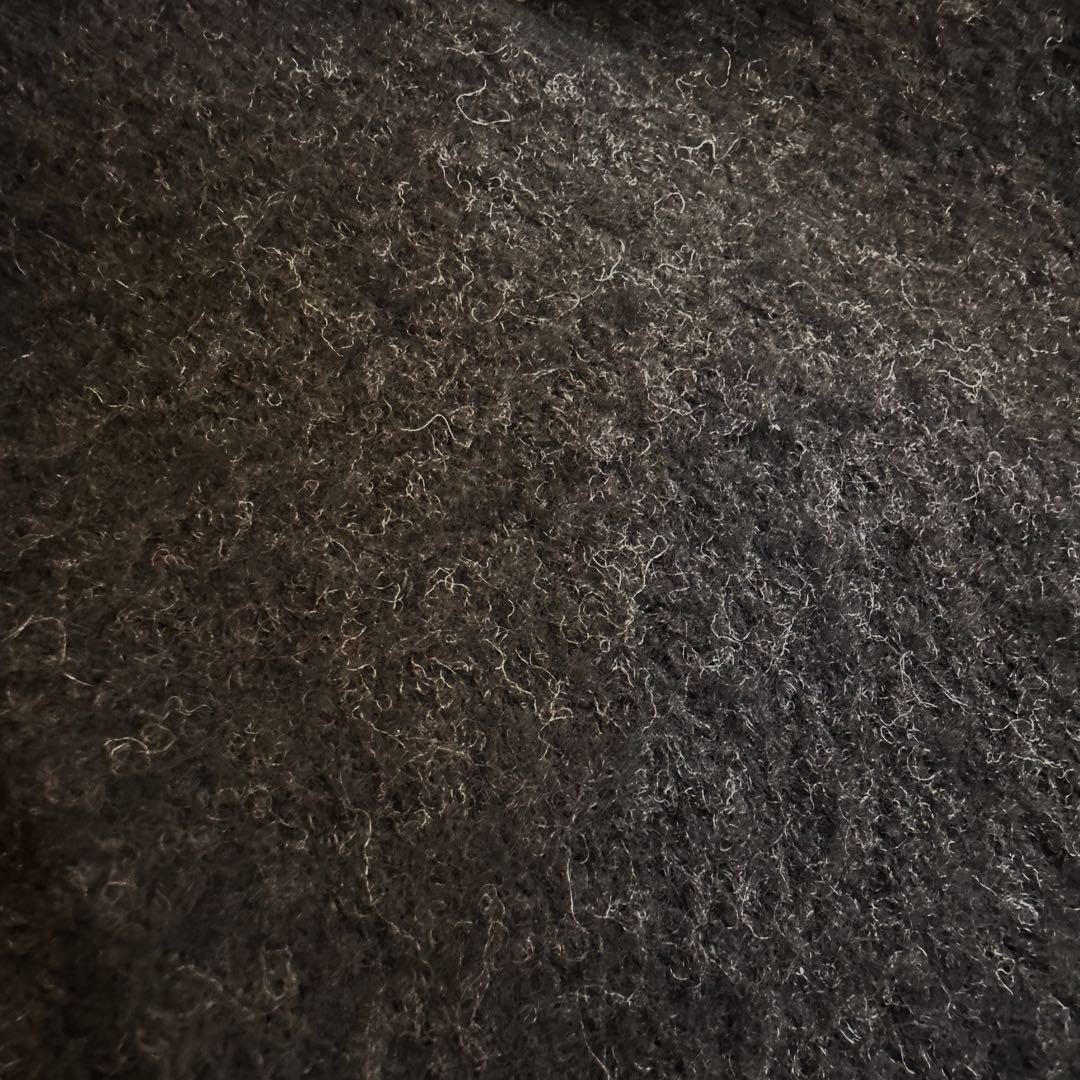 【異素材mix／コットンボア× 縮絨ウールニット】45rpm／ベルテッドコート