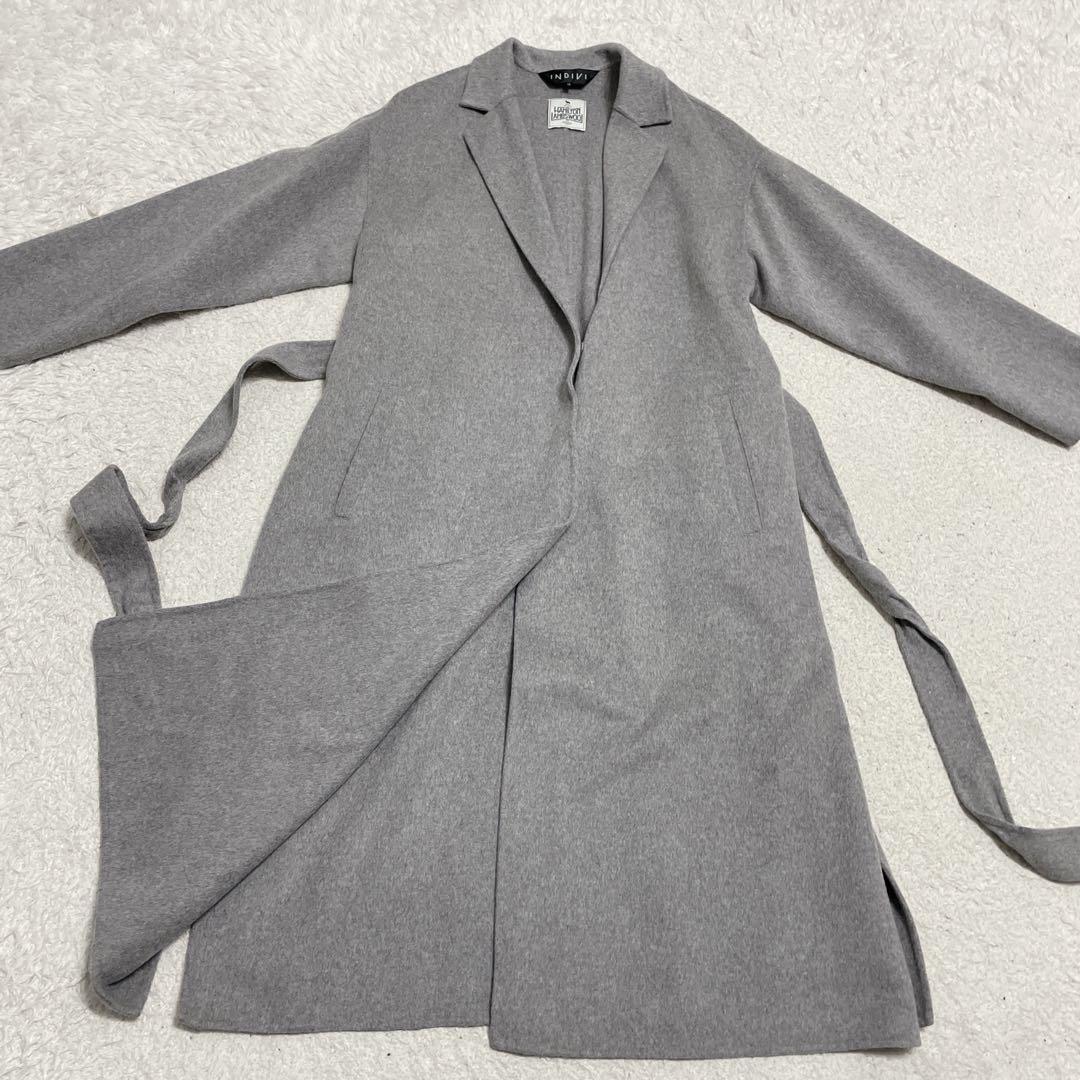 美品　INDIVI インディヴィ　ハミルトンウールリバーコート　グレー　12