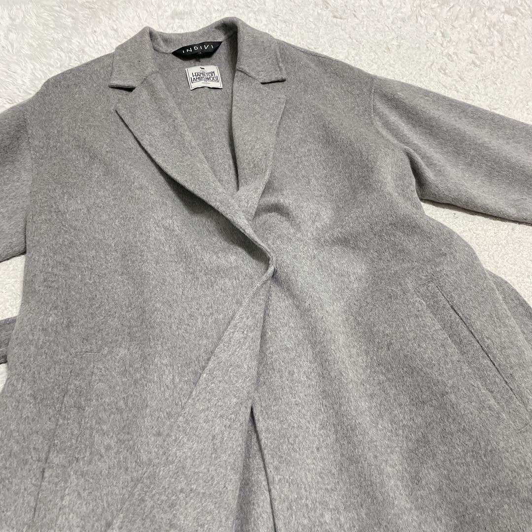 美品　INDIVI インディヴィ　ハミルトンウールリバーコート　グレー　12