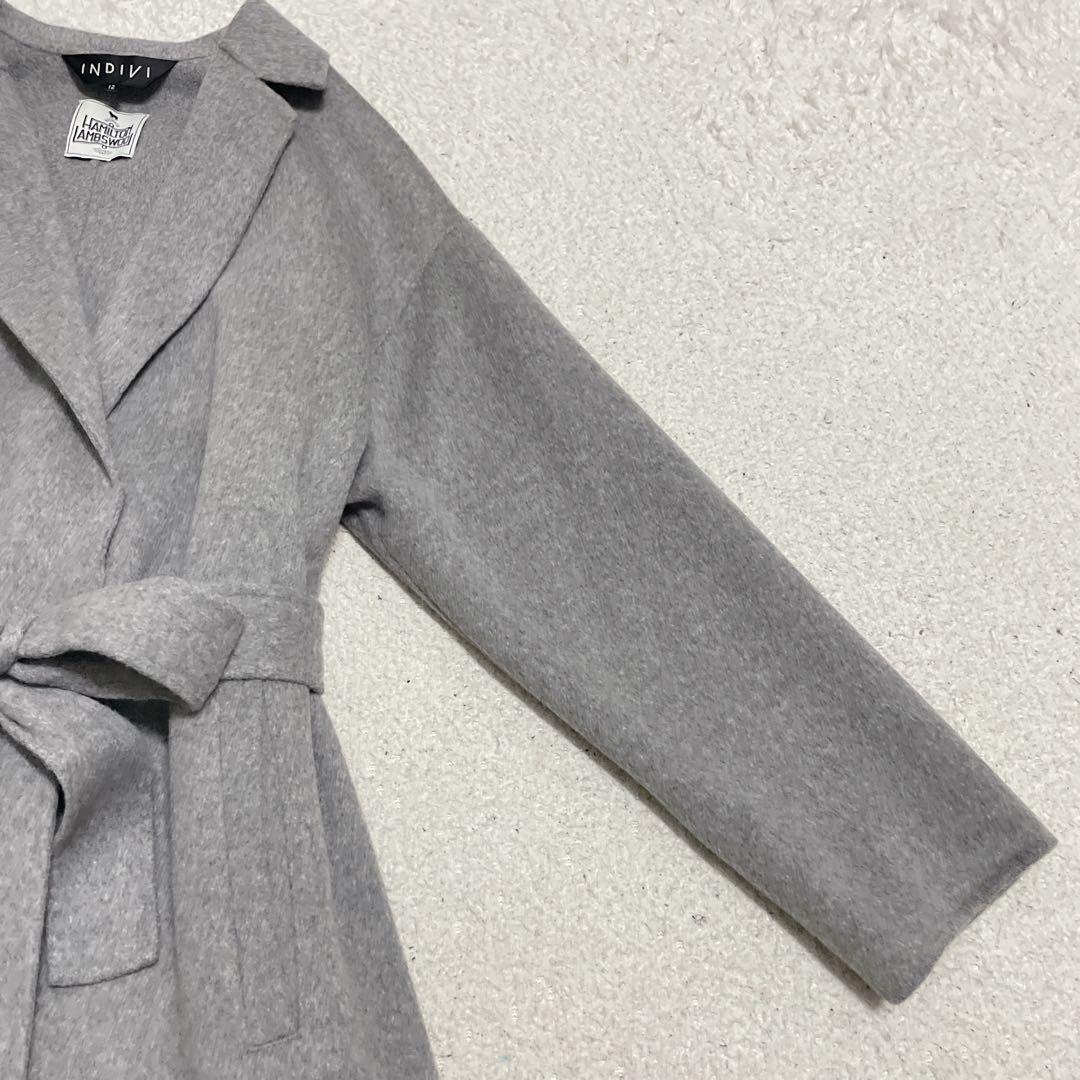 美品　INDIVI インディヴィ　ハミルトンウールリバーコート　グレー　12