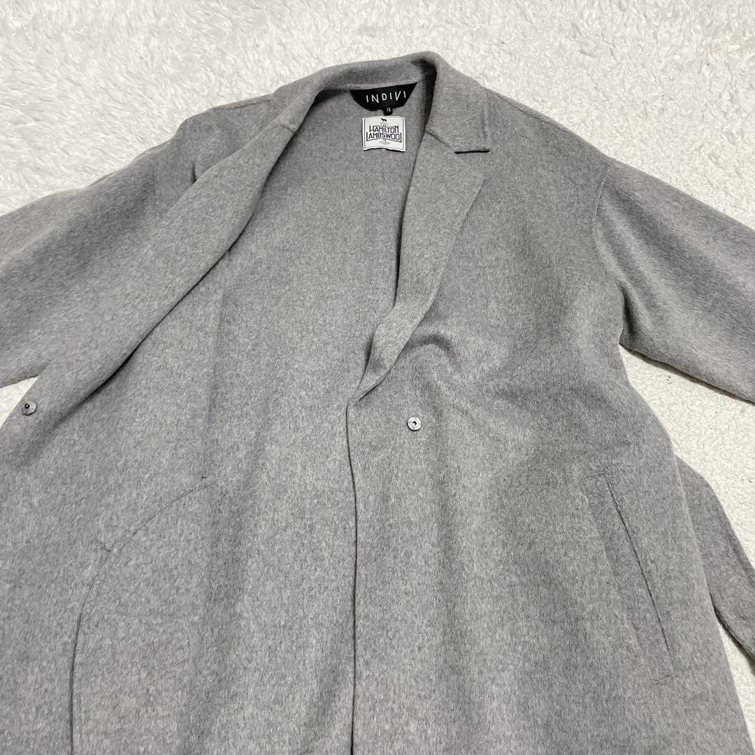 美品　INDIVI インディヴィ　ハミルトンウールリバーコート　グレー　12