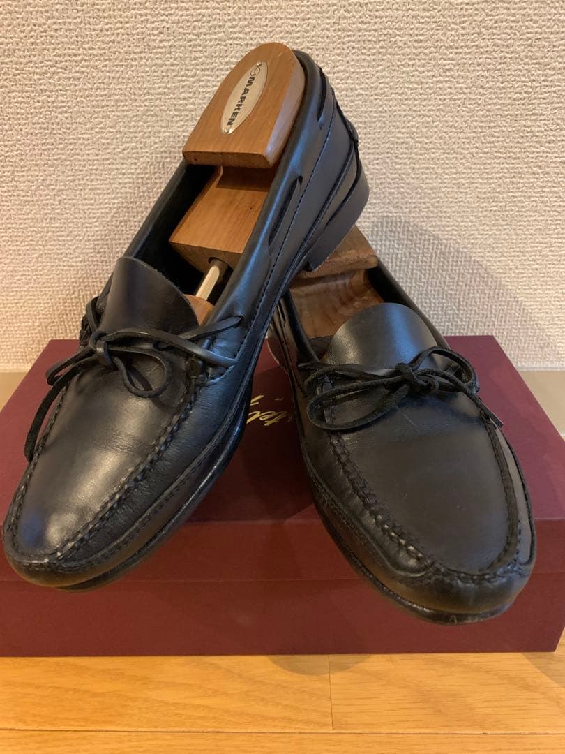 BEAMS F別注 カステラーノ カヌーモック ローファー 黒 シューキーパー付