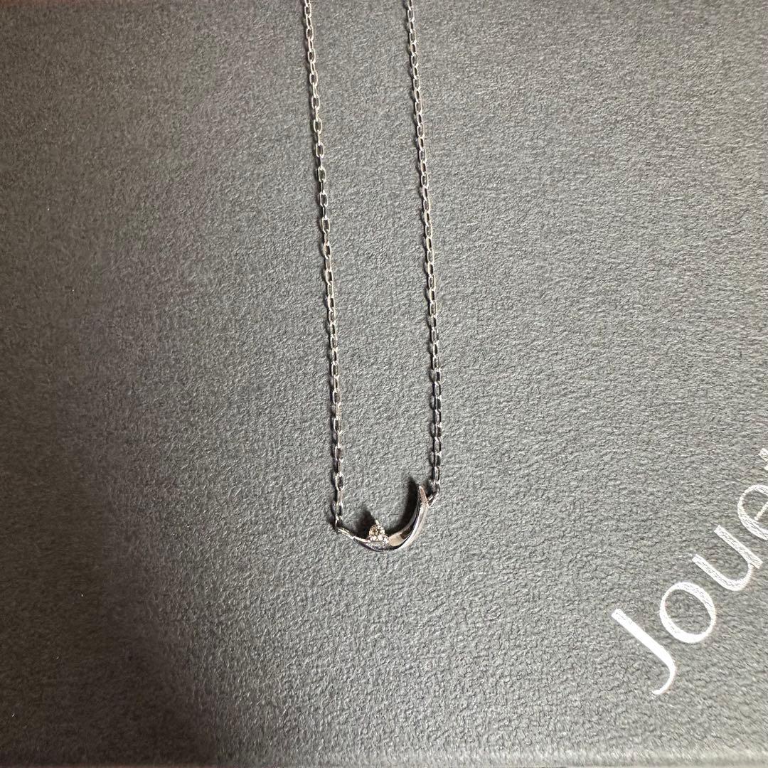 Jouete シルバーネックレス ダイヤモンド付き　K10