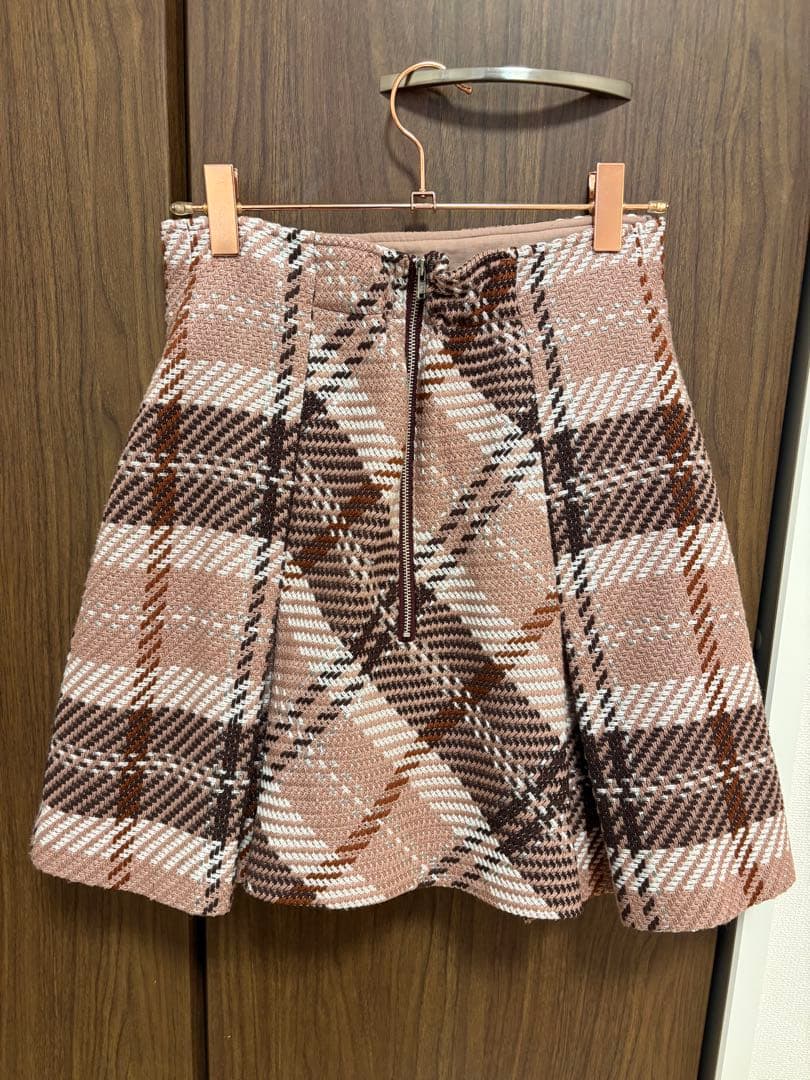 SNIDEL ロービングチェックミニスカート　ピンク　0サイズ