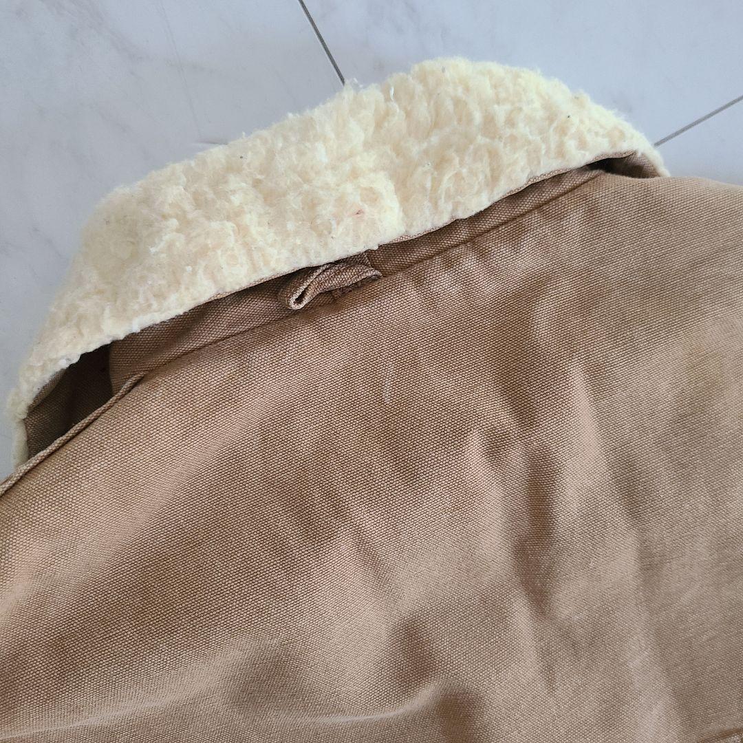 70'sカーハート裏ボアカバーオールダッグジャケットヴィンテージベージュ大きい