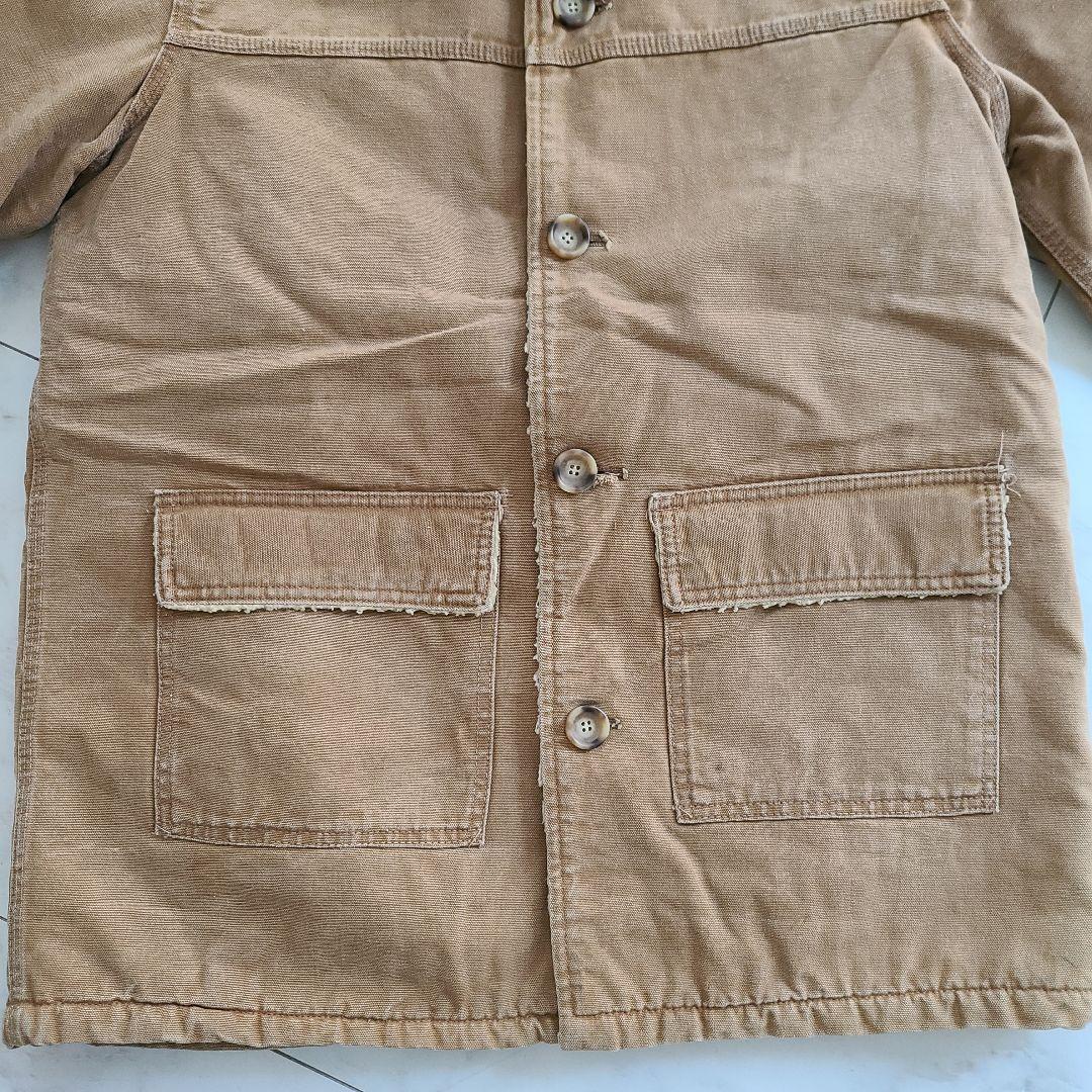 70'sカーハート裏ボアカバーオールダッグジャケットヴィンテージベージュ大きい