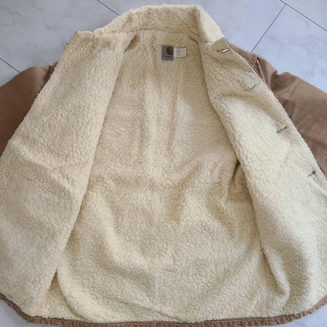 70'sカーハート裏ボアカバーオールダッグジャケットヴィンテージベージュ大きい