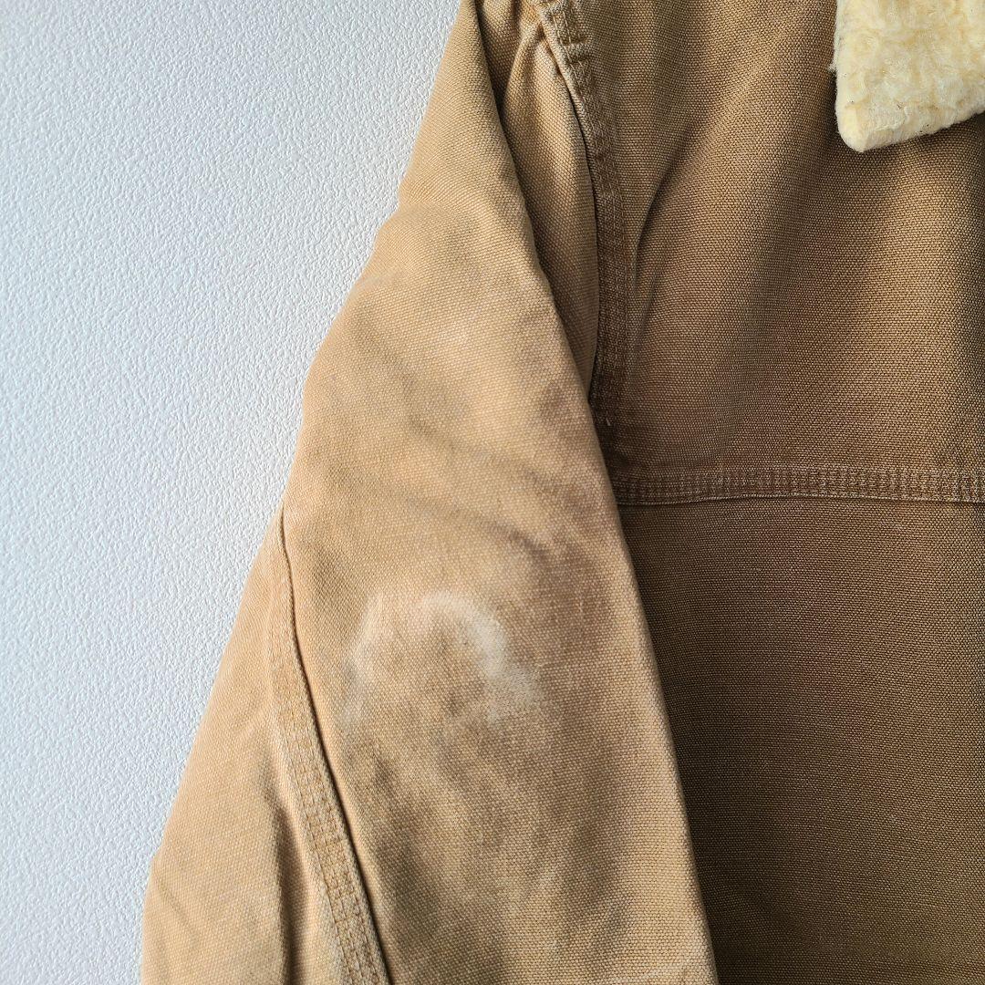 70'sカーハート裏ボアカバーオールダッグジャケットヴィンテージベージュ大きい