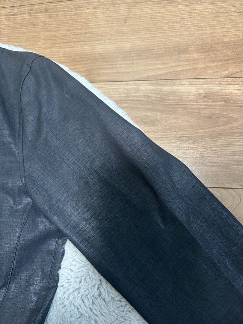 ジャンポールゴルチェ ノーカラージャケット サイズ:48 黒 ブラック