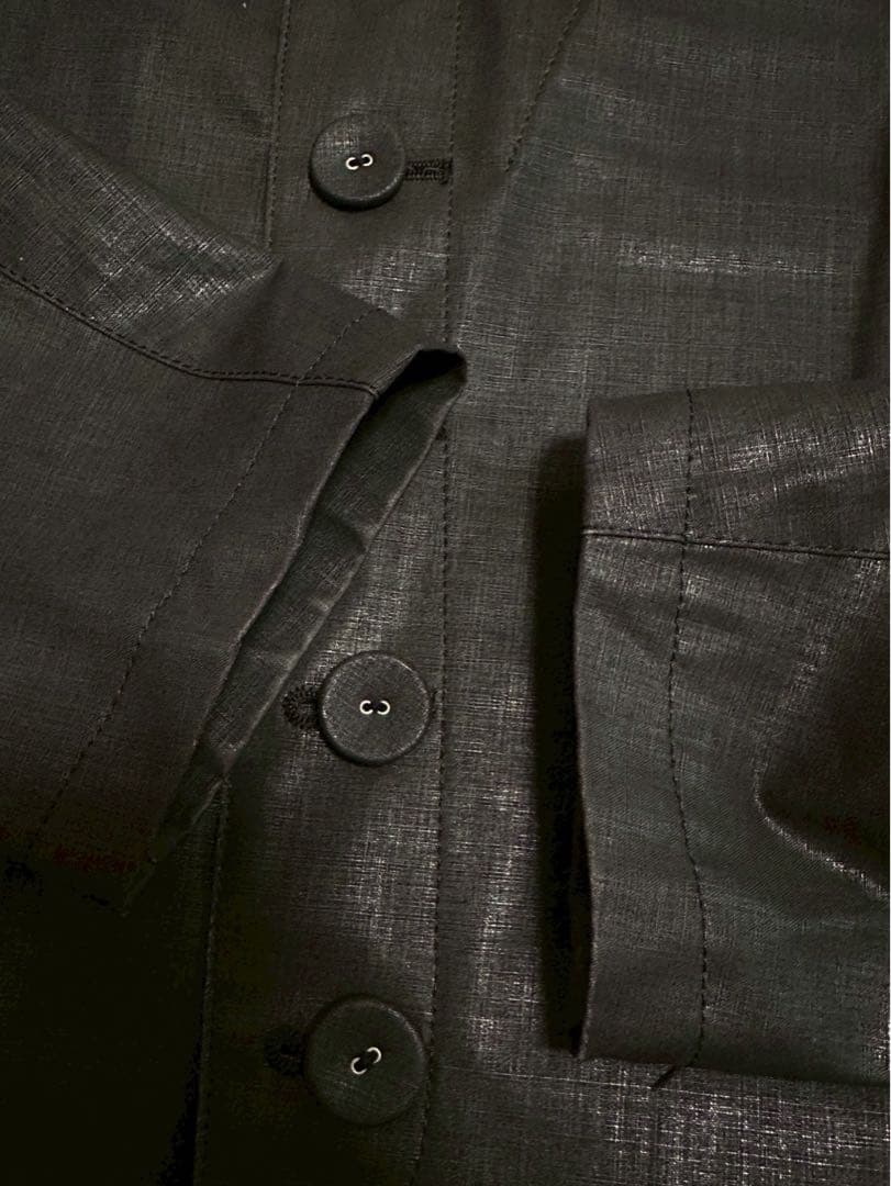 ジャンポールゴルチェ ノーカラージャケット サイズ:48 黒 ブラック