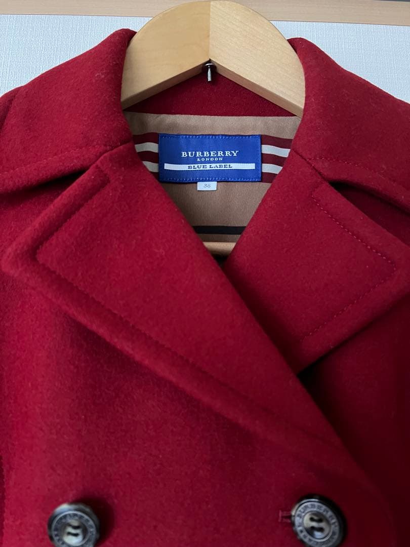 BURBERRY100%毛　レディースジャケットサイズ:M 赤色